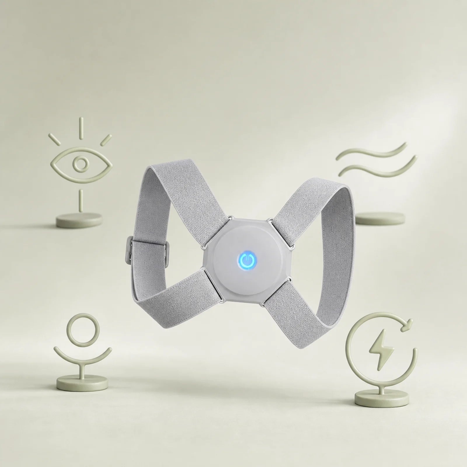 AlignNova product surrounded by simple visual symbols for awareness, lightness, daily use, and recharging