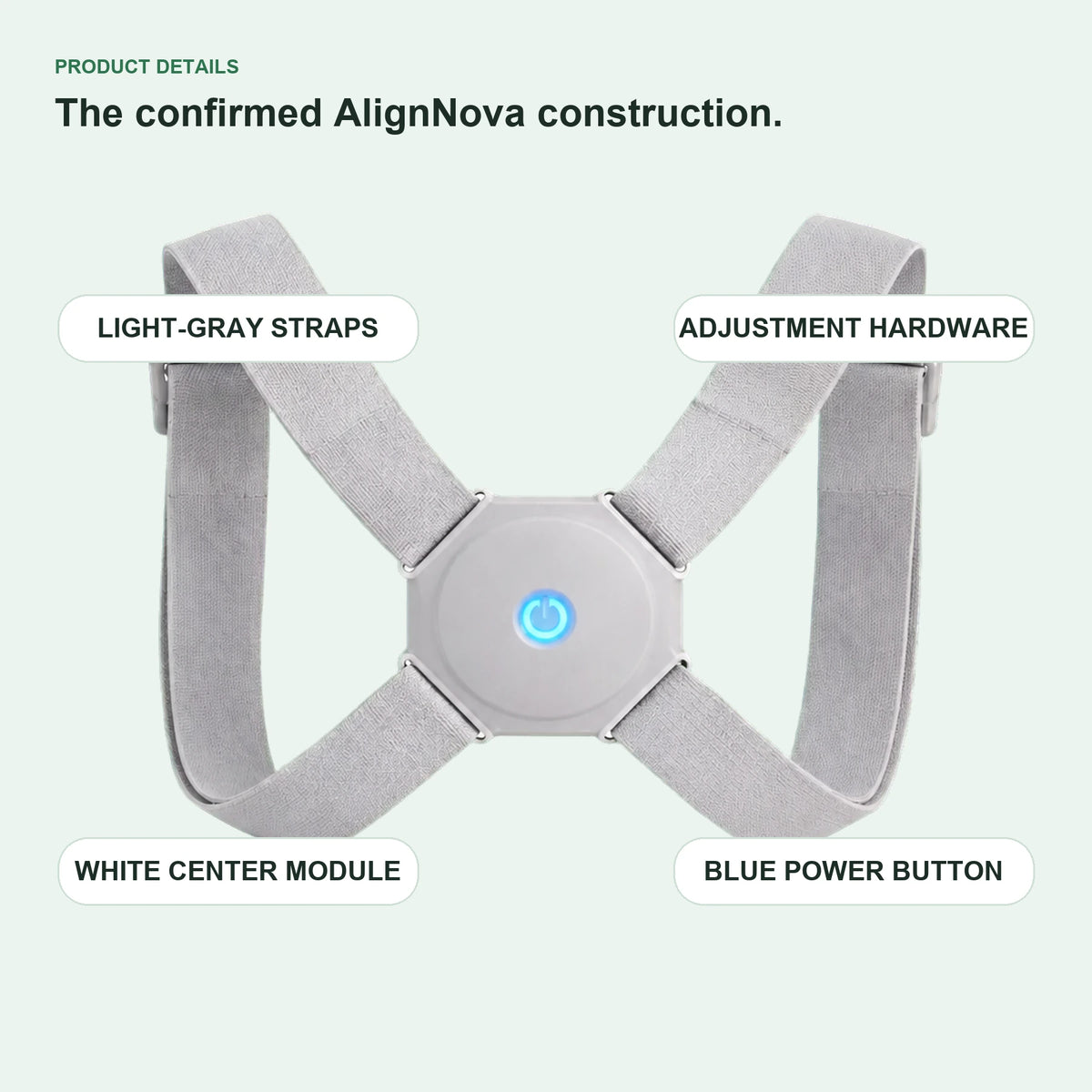 Close-up of AlignNova center module straps and adjustment hardware