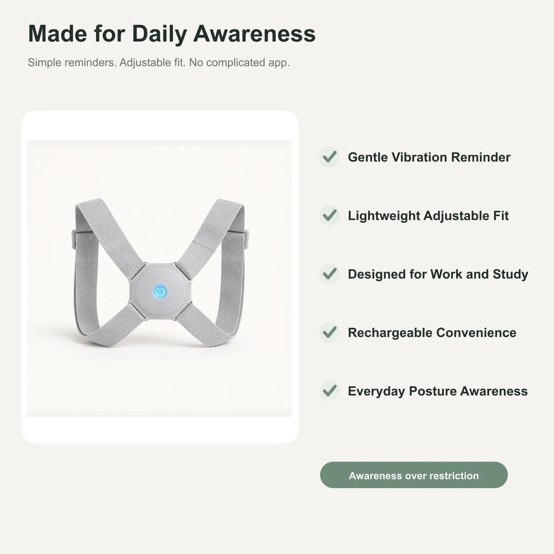 AlignNova main benefits including gentle reminders and adjustable fit